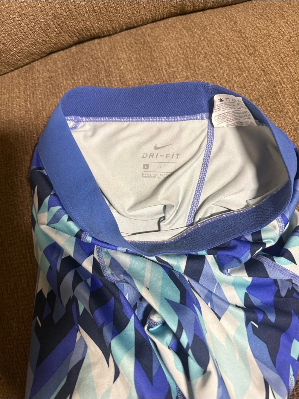 Nike Kids' Blue Geometric Leggings